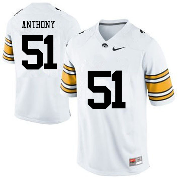 Men Iowa Hawkeyes #51 Will Anthony College Football Jerseys-White - Click Image to Close